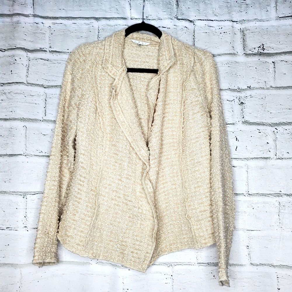 CAbi Style 985 Chenille Tweed Blazer Beige Small estate jacket